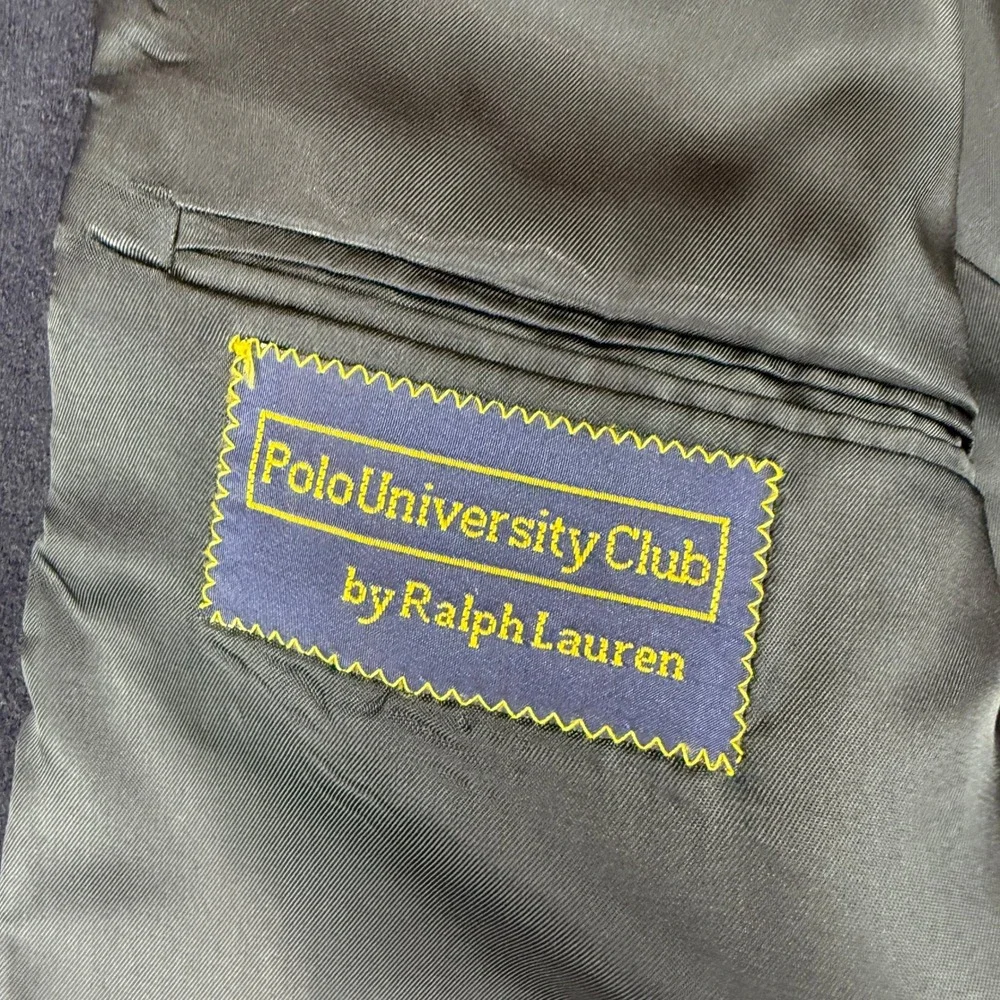 VTG Polo University Club Ralph Lauren Blazer Men 44R? Navy Wool Gold Buttons 90s